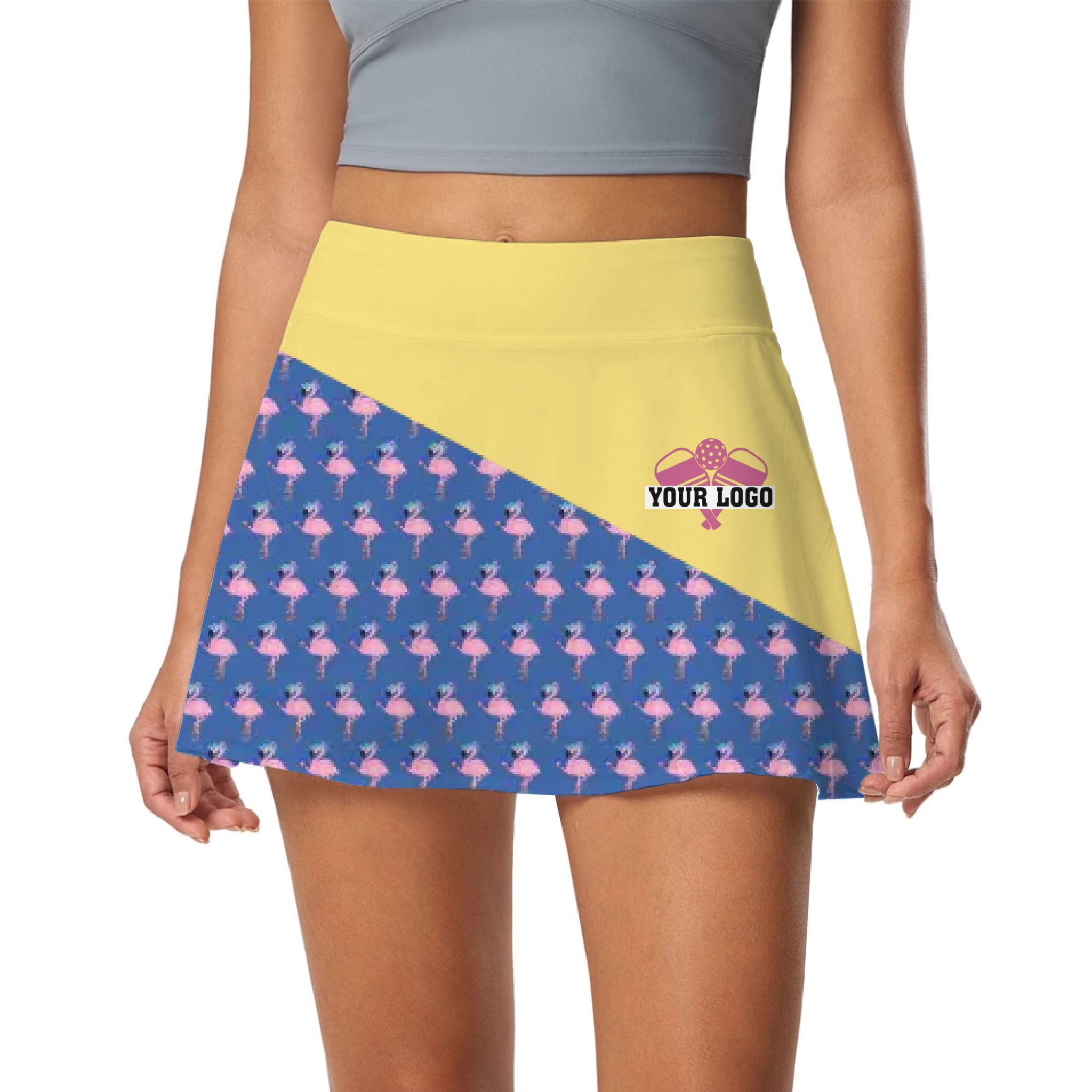 Picklewin Stylish Custom Logo Flamingo Sport Women's Skort 5