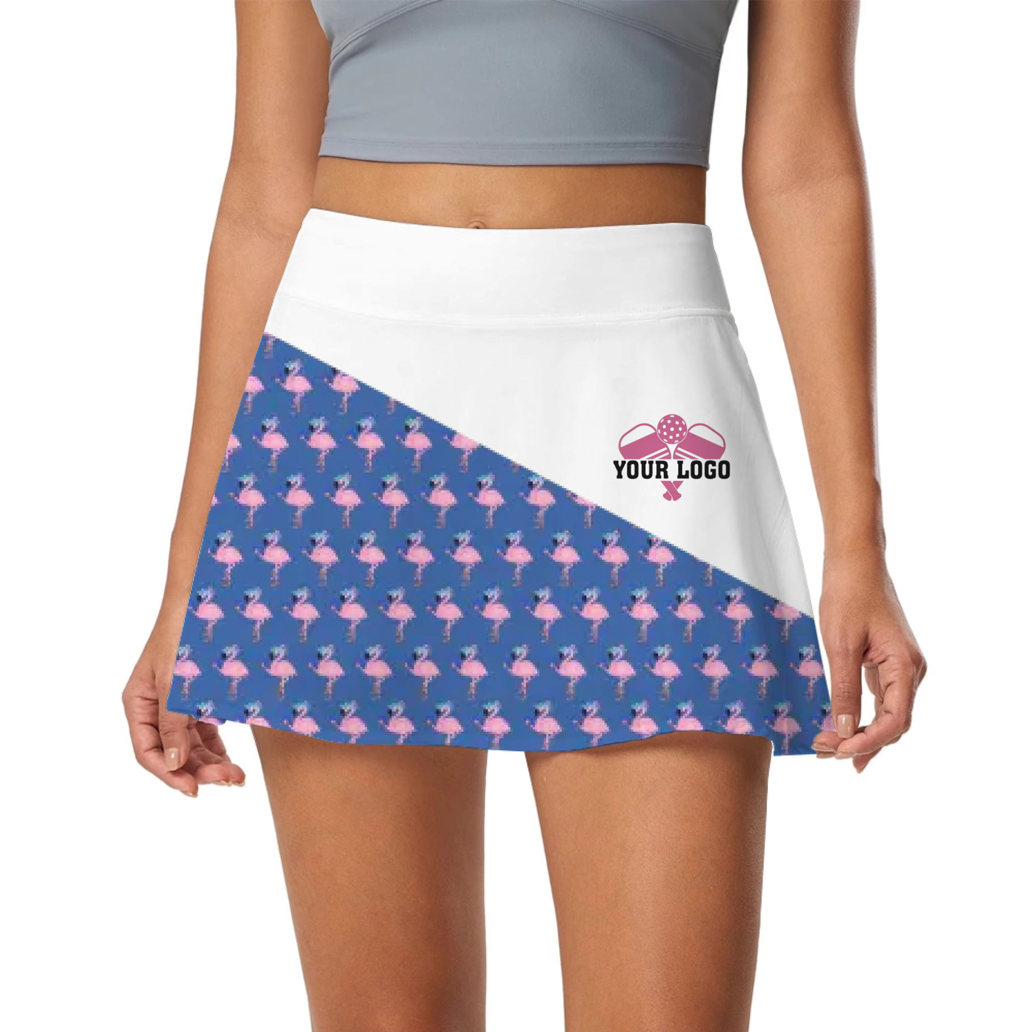 Picklewin Stylish Custom Logo Flamingo Sport Women's Skort 2