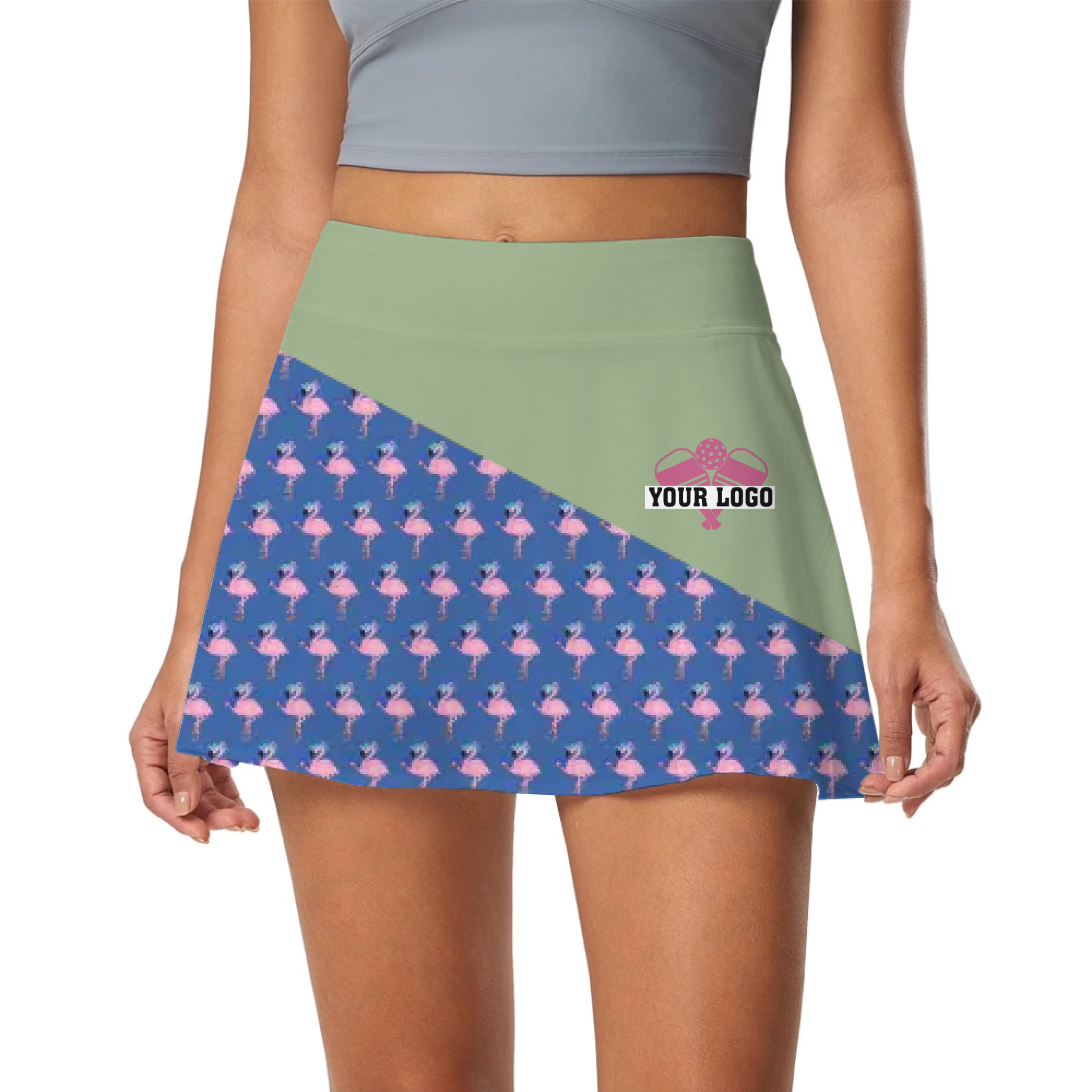 Picklewin Stylish Custom Logo Flamingo Sport Women's Skort 13