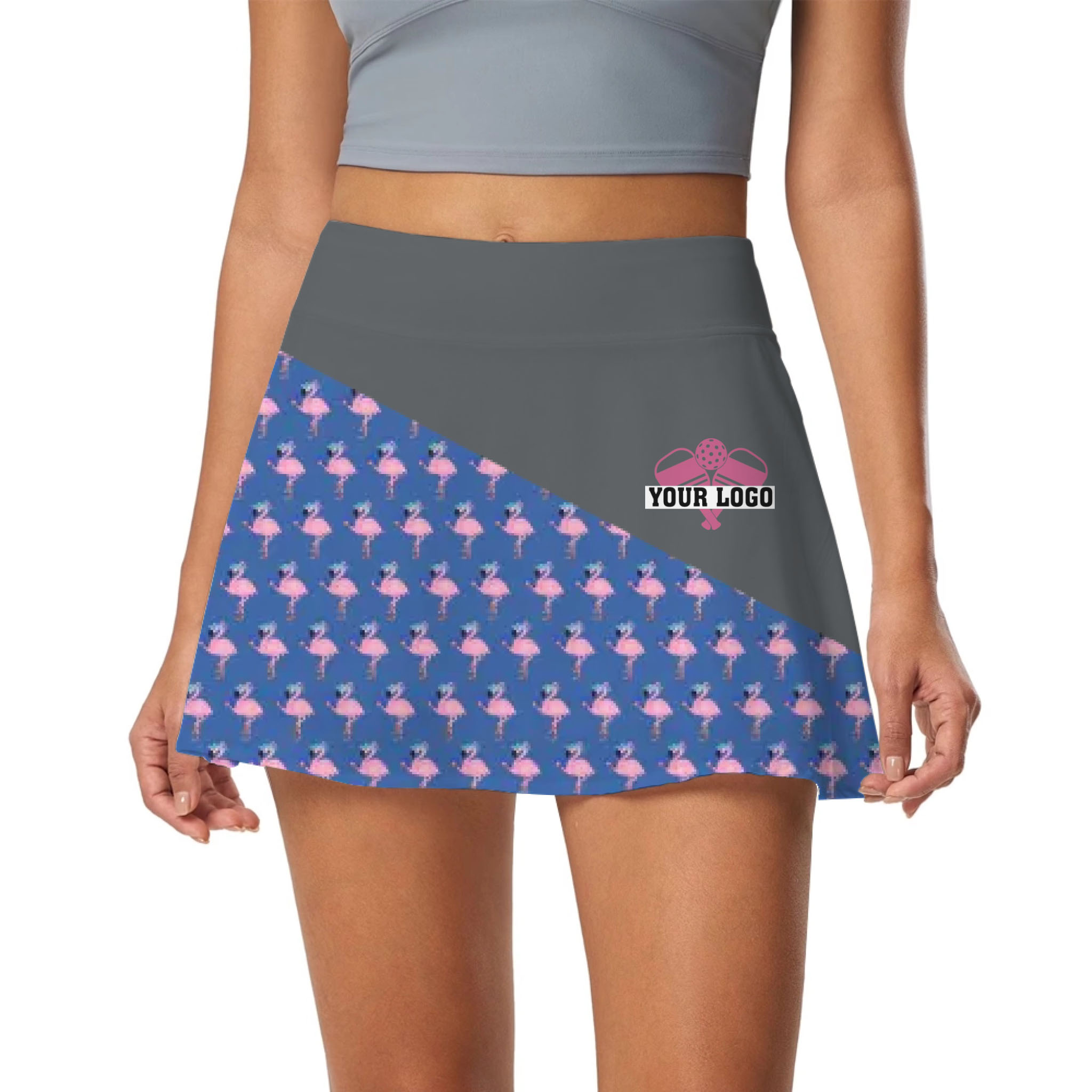 Picklewin Stylish Custom Logo Flamingo Sport Women's Skort 11