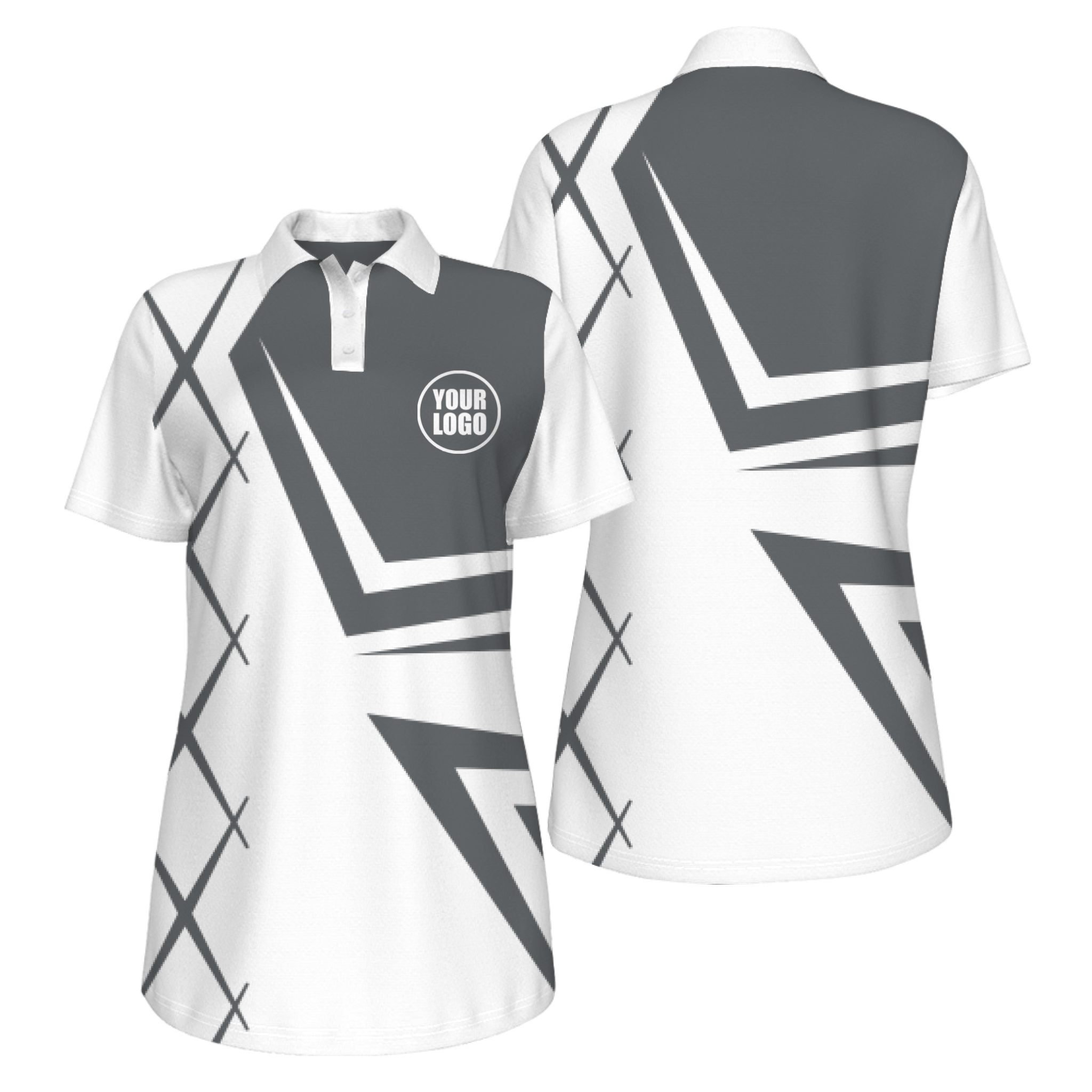 Picklewin UV Protection Polo For Women With Creative Diamond Patterns 12