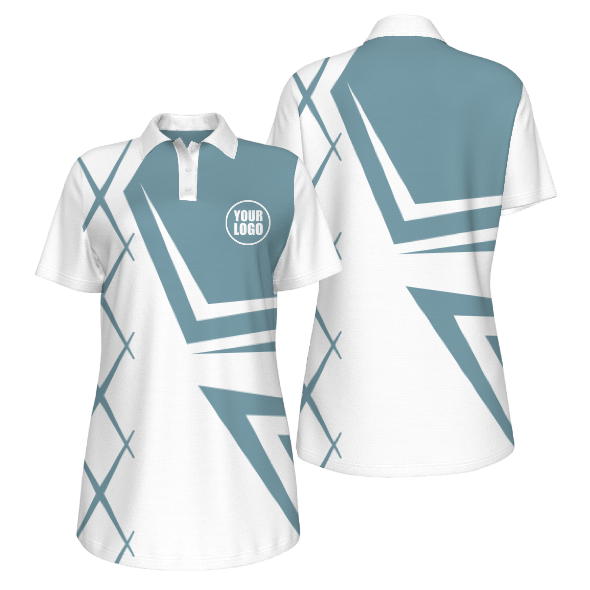 Picklewin UV Protection Polo For Women With Creative Diamond Patterns 5