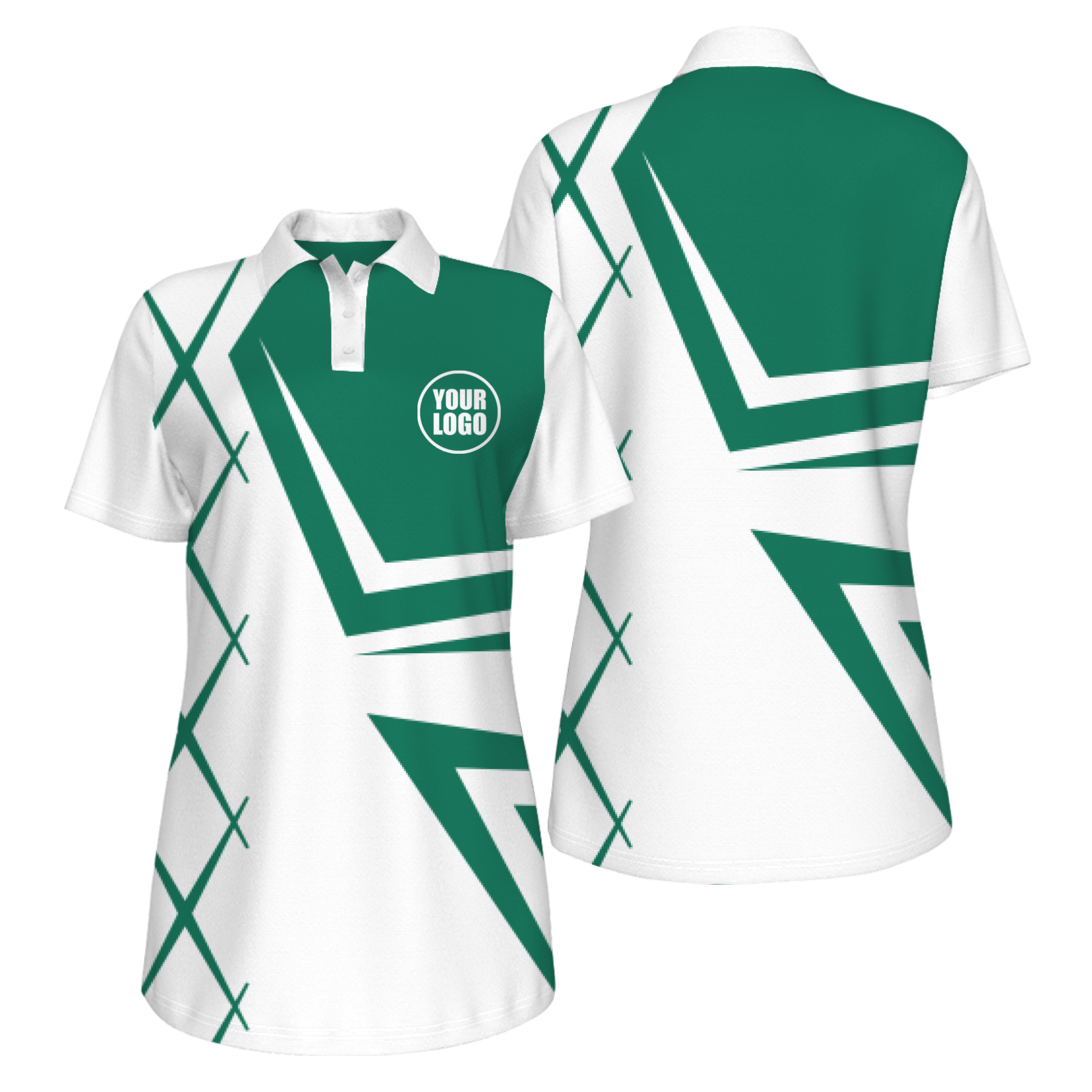 Picklewin UV Protection Polo For Women With Creative Diamond Patterns 8