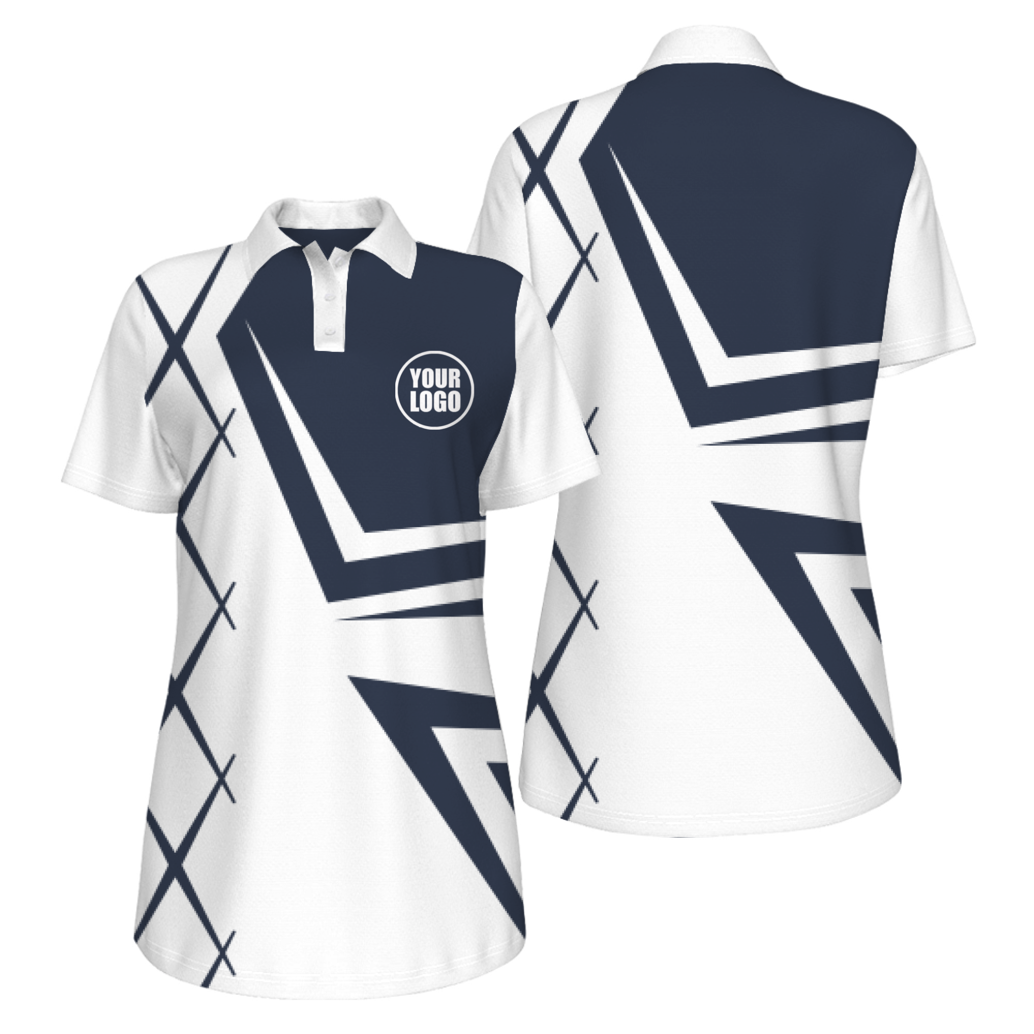 Picklewin UV Protection Polo For Women With Creative Diamond Patterns 9