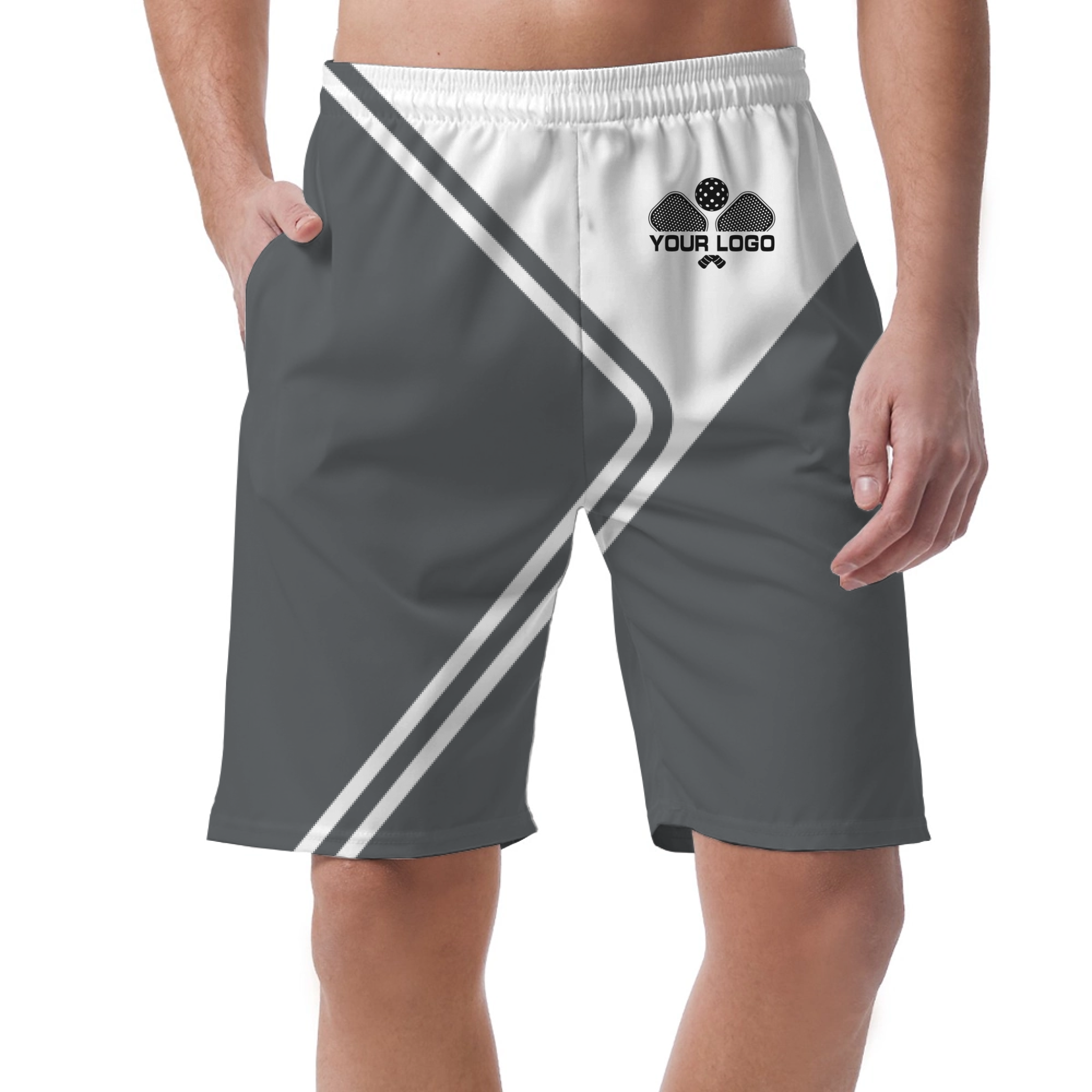 Picklewin Unique Geometric Short Pants Custom For Men 12
