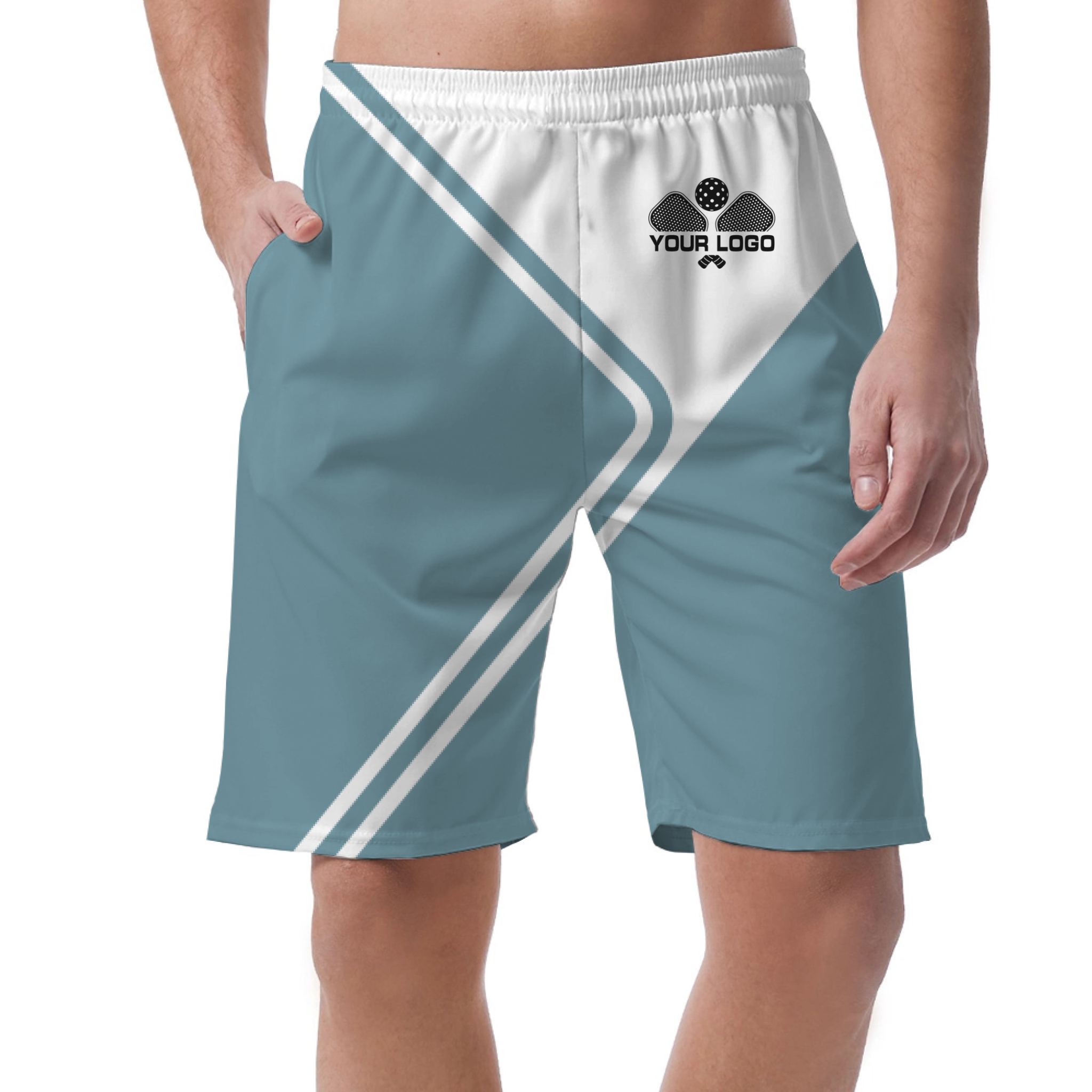 Picklewin Unique Geometric Short Pants Custom For Men 4