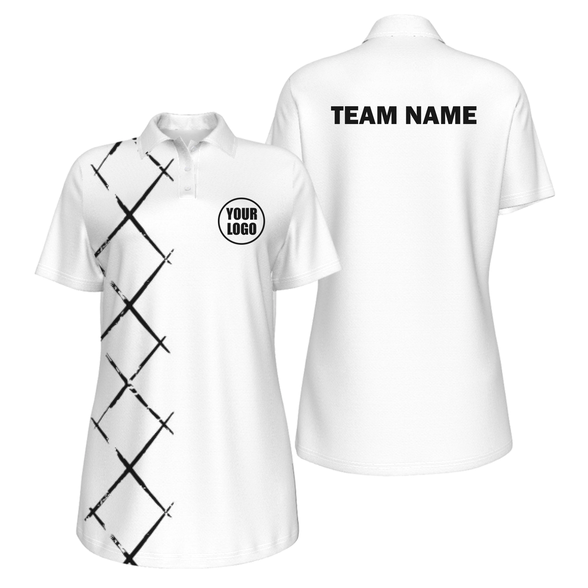 Picklewin Women's UV Protection Polo With Simple Argyle 3