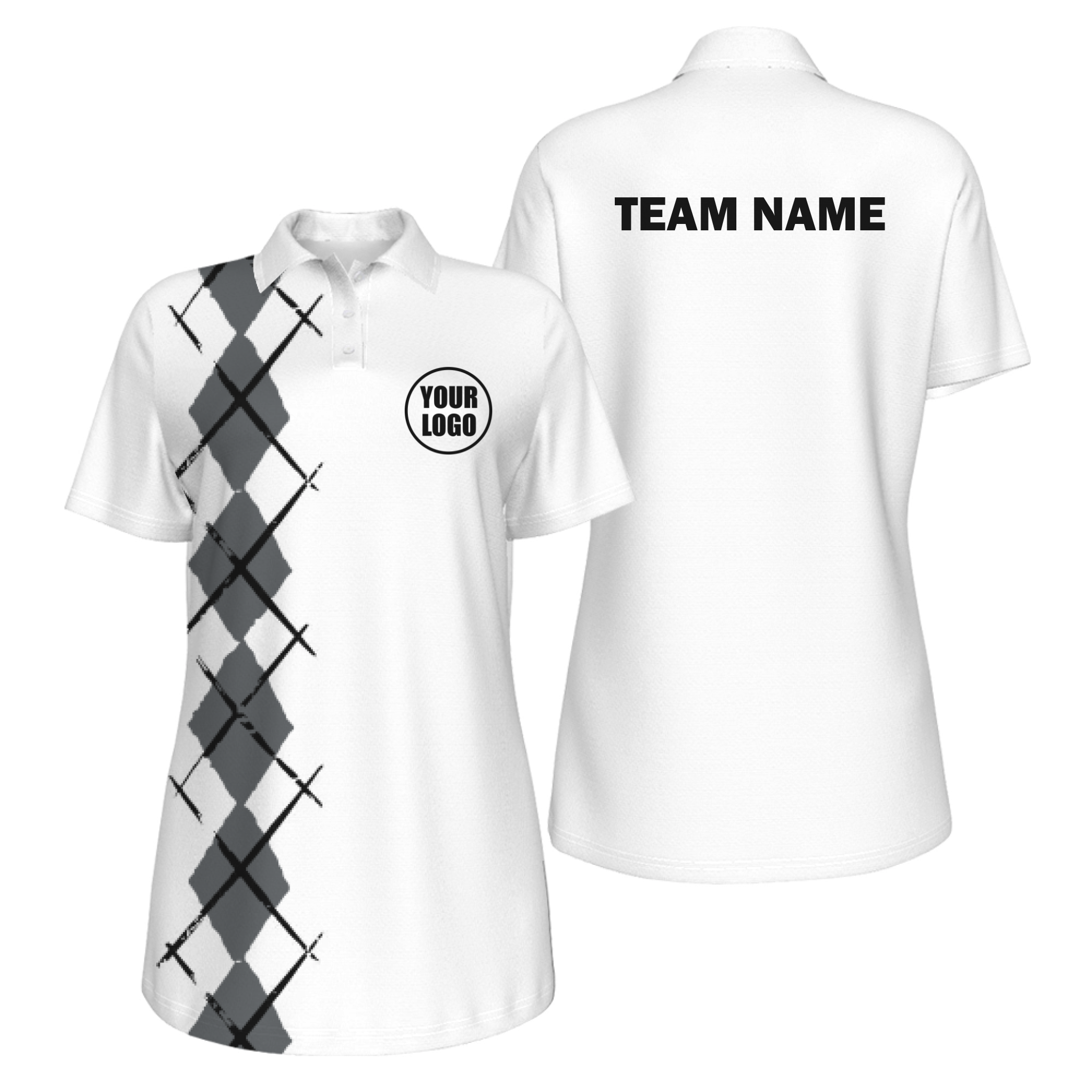 Picklewin Women's UV Protection Polo With Simple Argyle 12