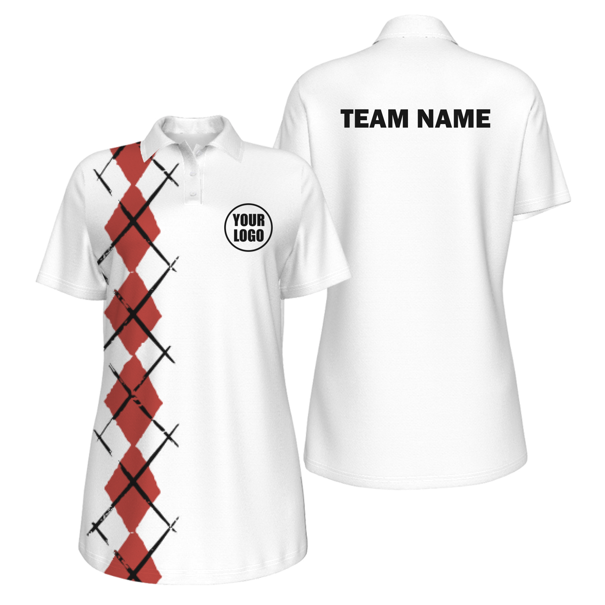 Picklewin Women's UV Protection Polo With Simple Argyle 13