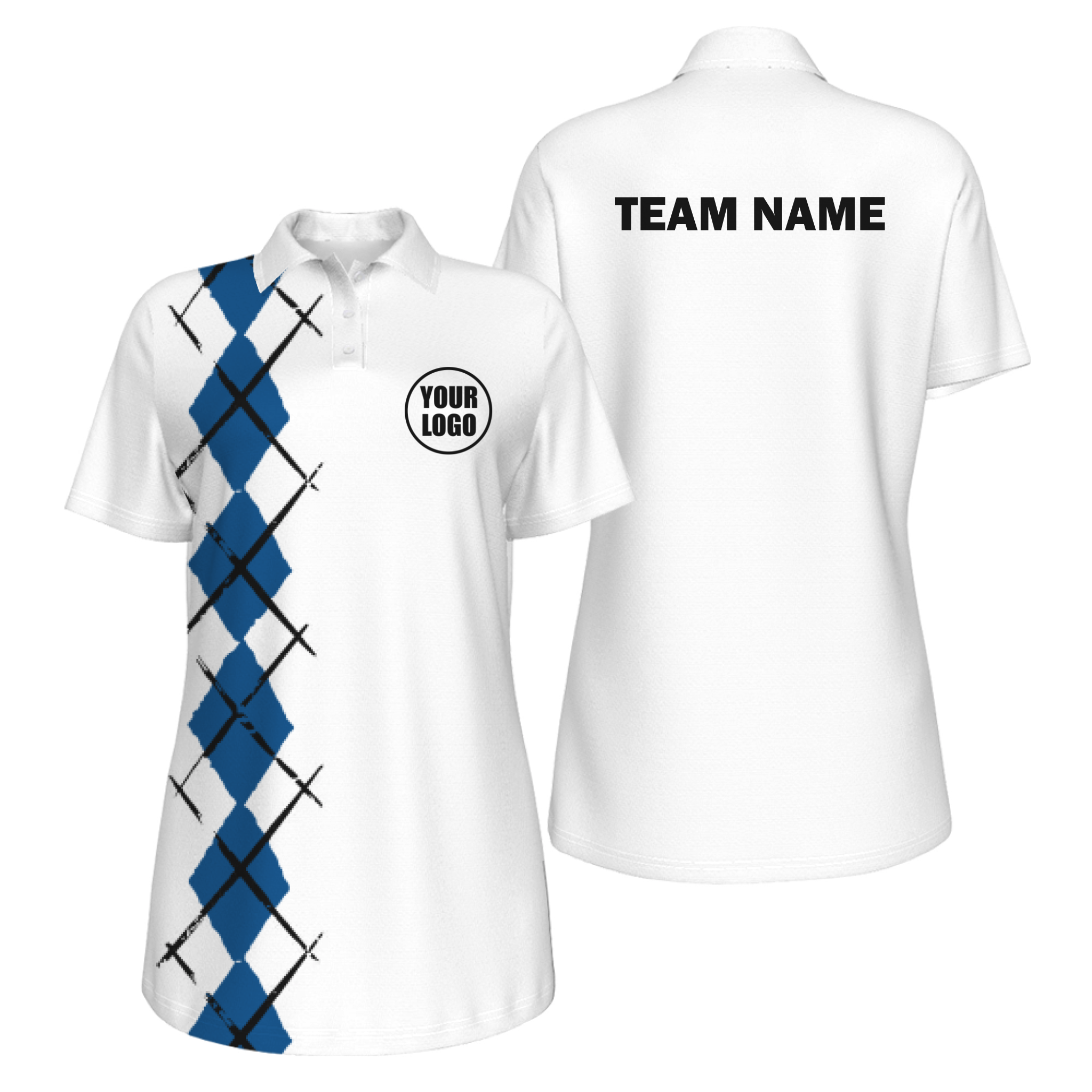 Picklewin Women's UV Protection Polo With Simple Argyle 14