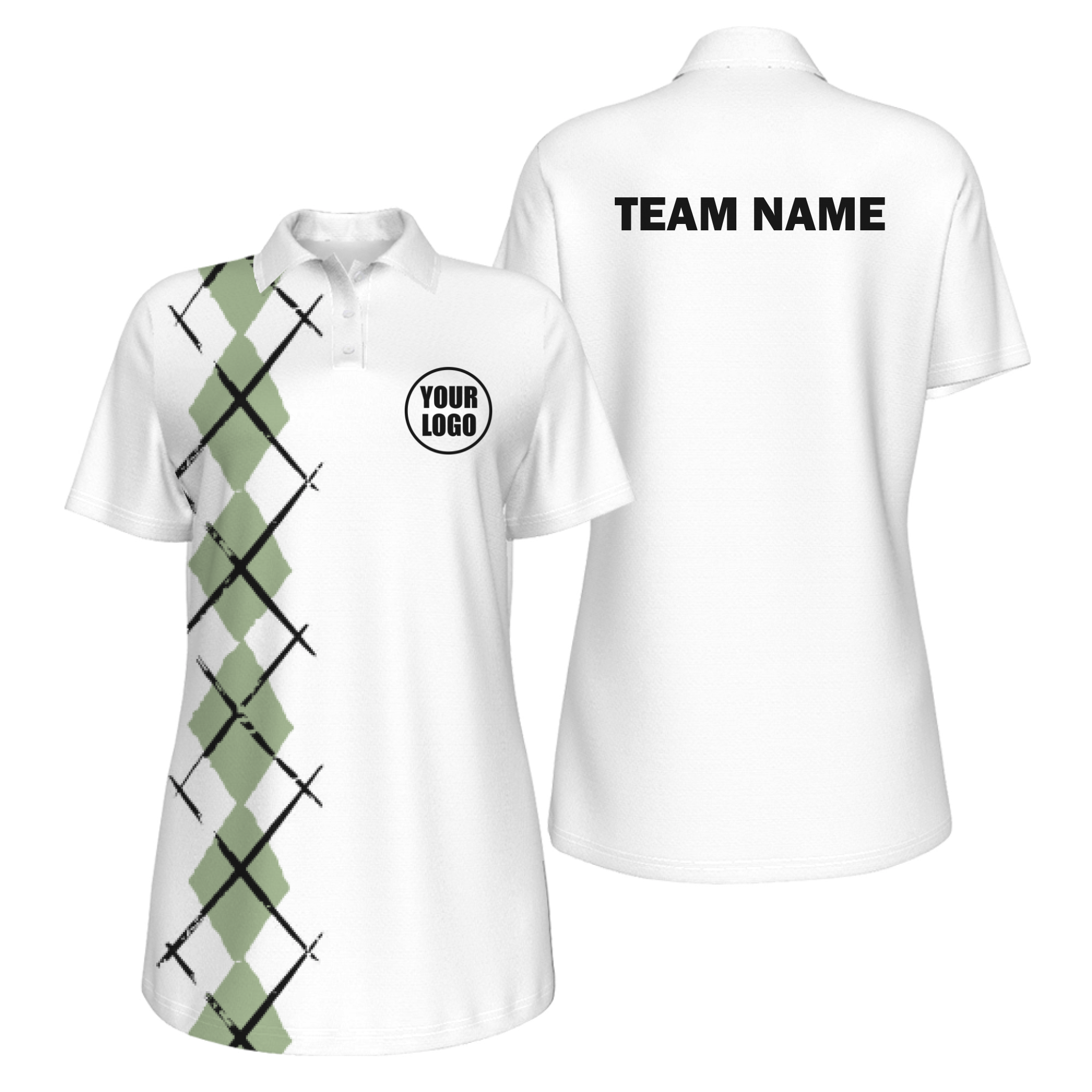 Picklewin Women's UV Protection Polo With Simple Argyle 15