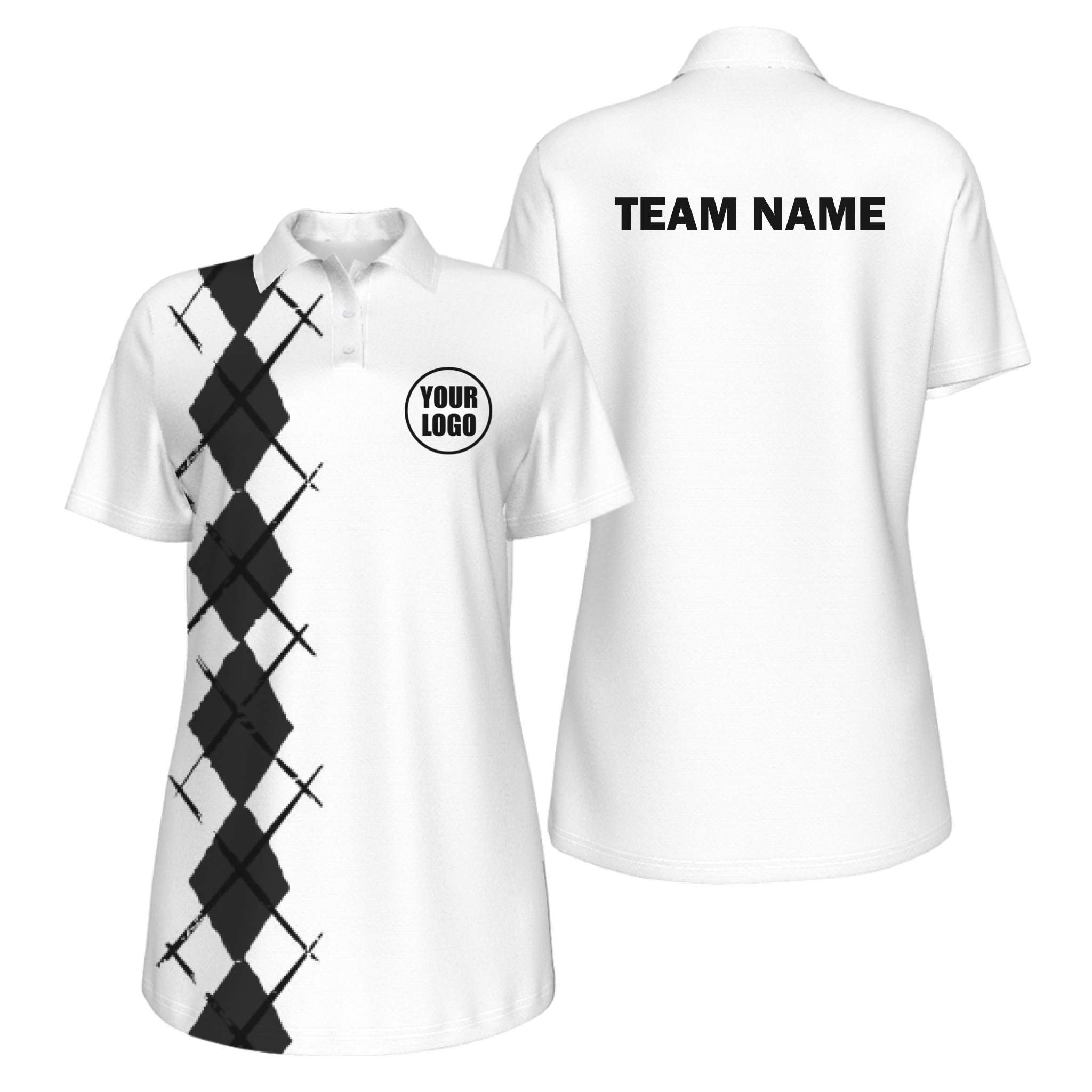 Picklewin Women's UV Protection Polo With Simple Argyle 16