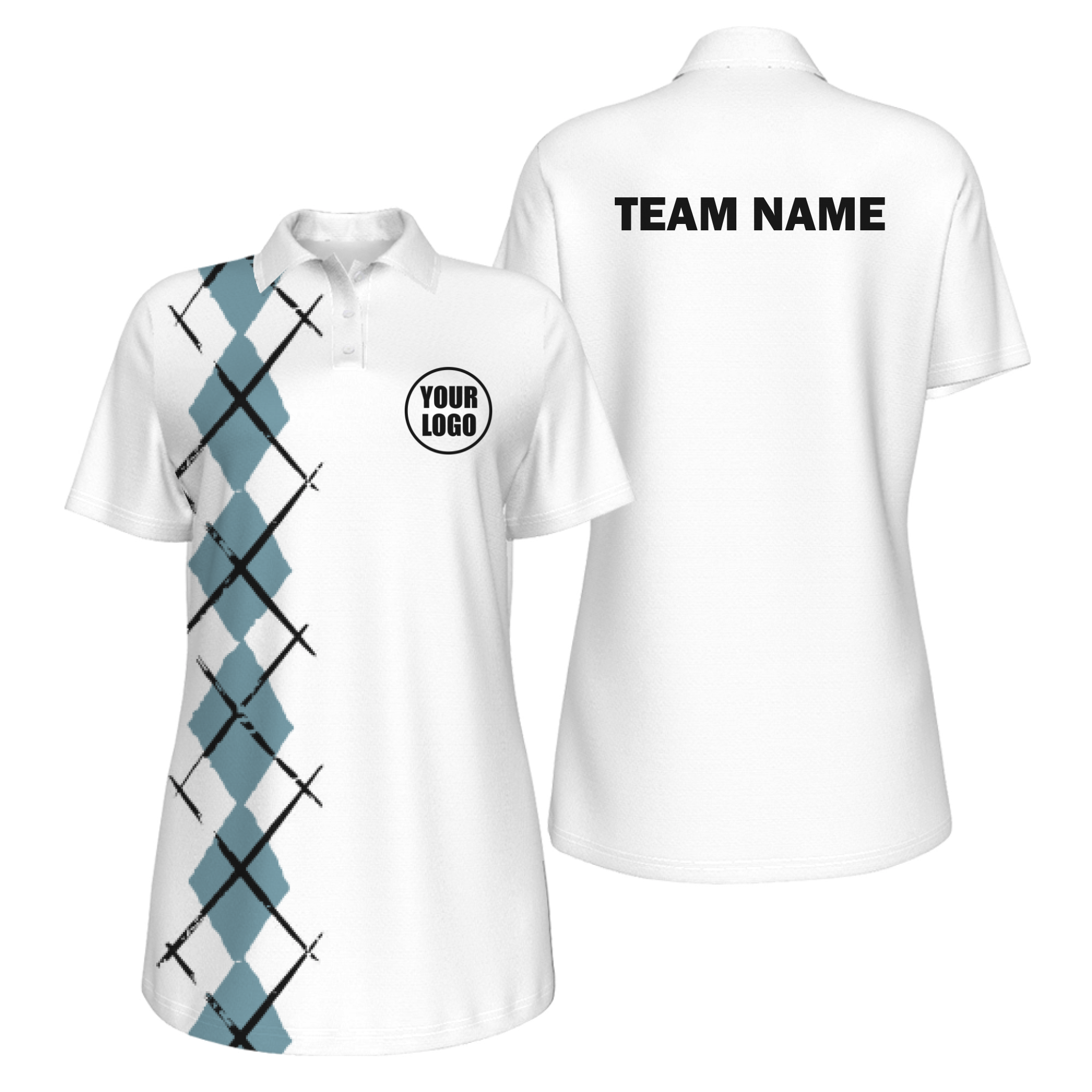 Picklewin Women's UV Protection Polo With Simple Argyle 2