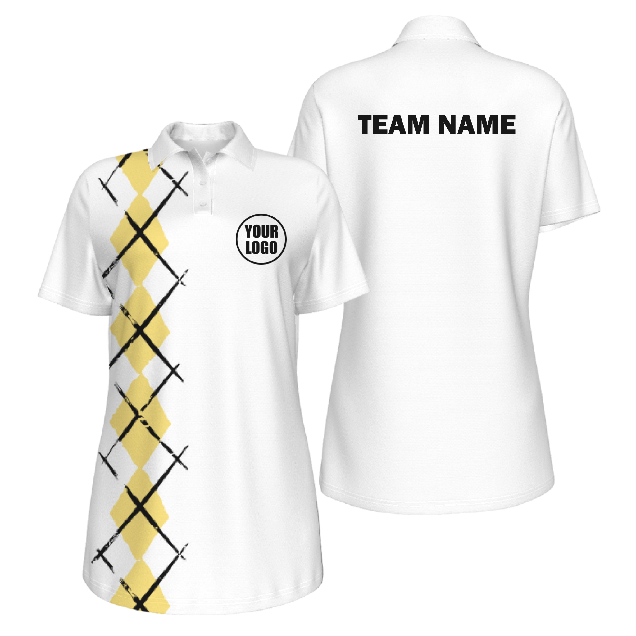 Picklewin Women's UV Protection Polo With Simple Argyle 6