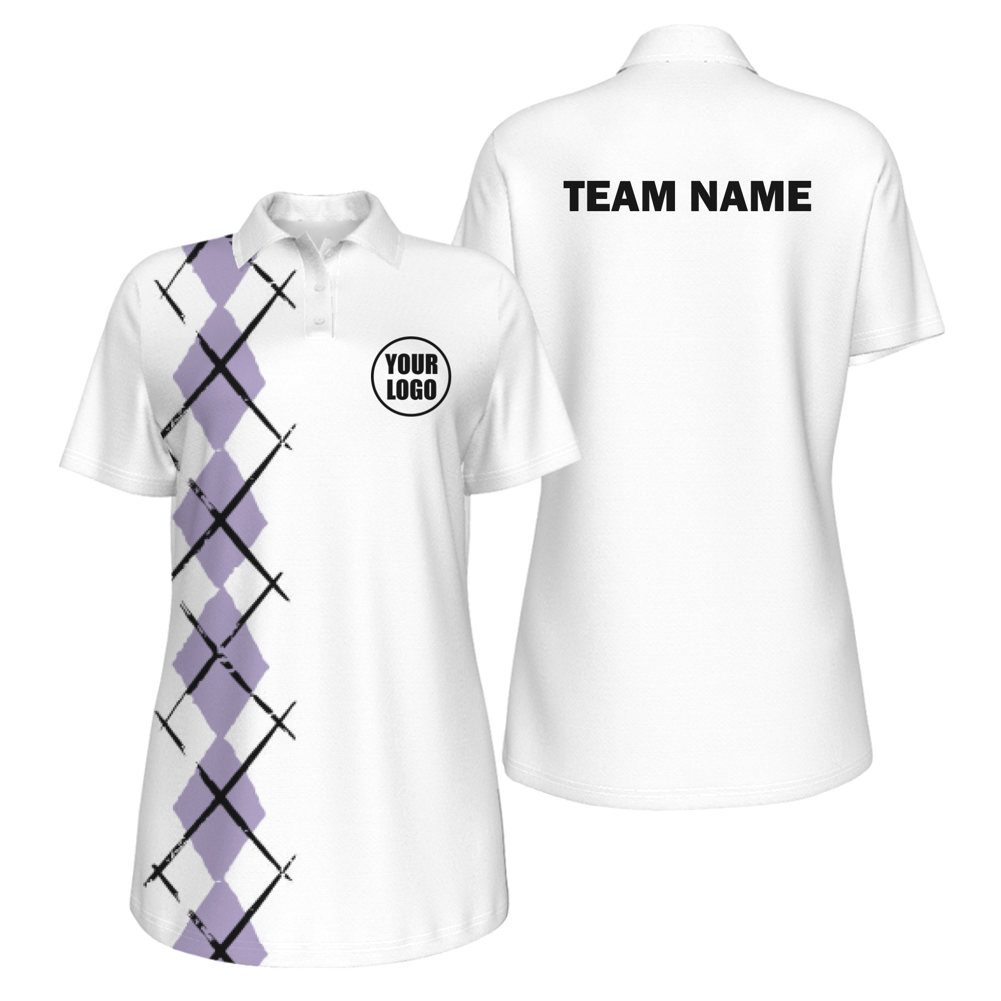 Picklewin Women's UV Protection Polo With Simple Argyle 7