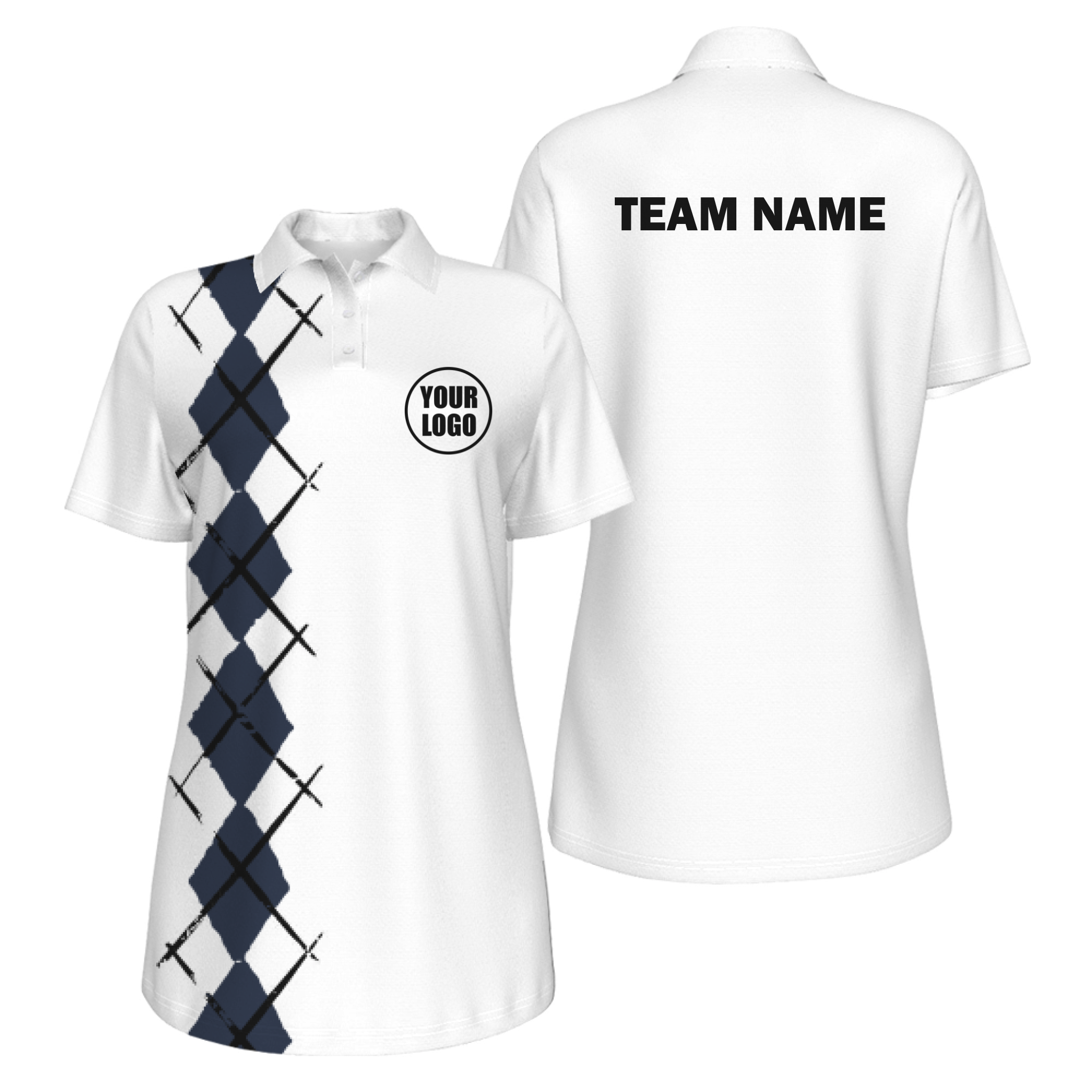 Picklewin Women's UV Protection Polo With Simple Argyle 9