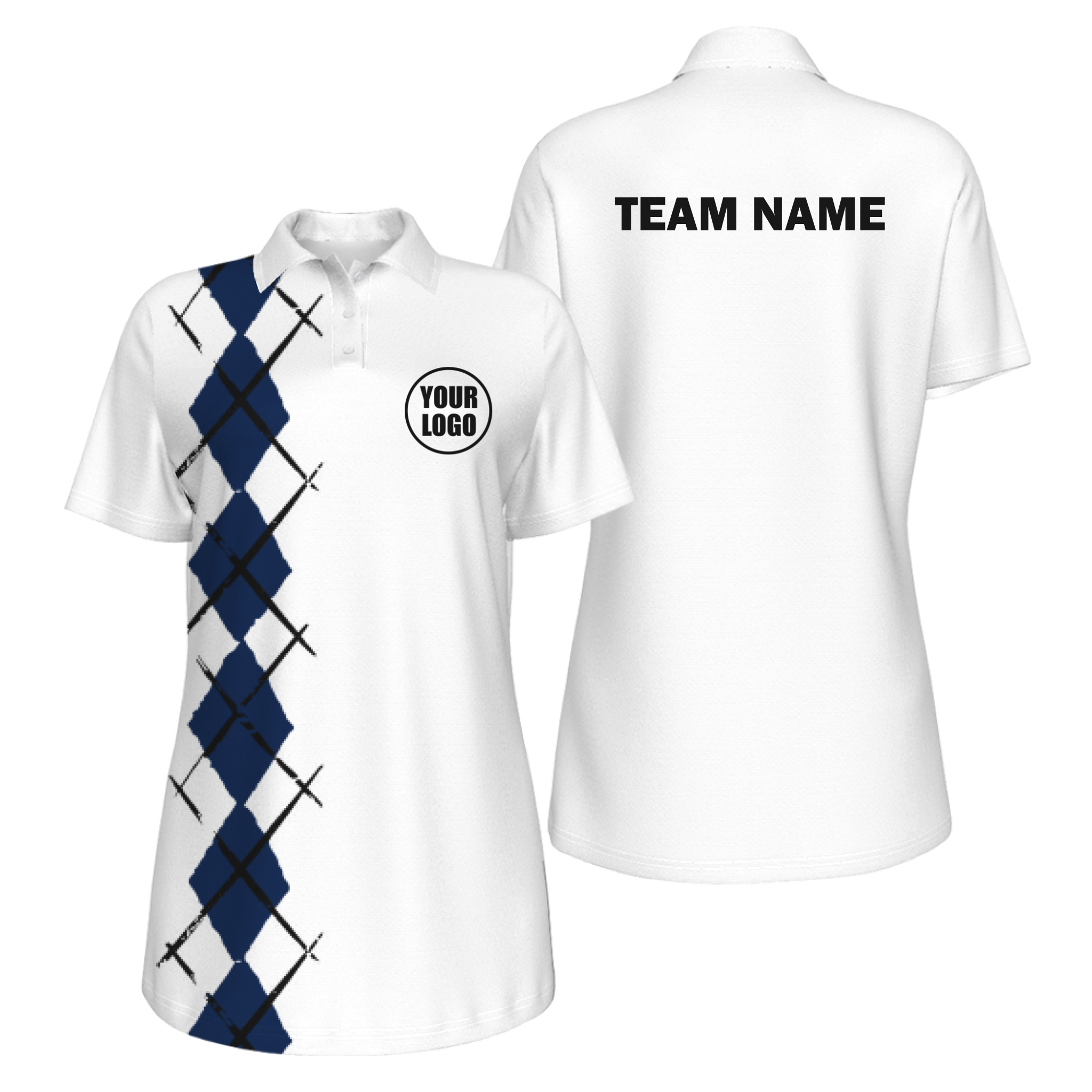 Picklewin Women's UV Protection Polo With Simple Argyle 10