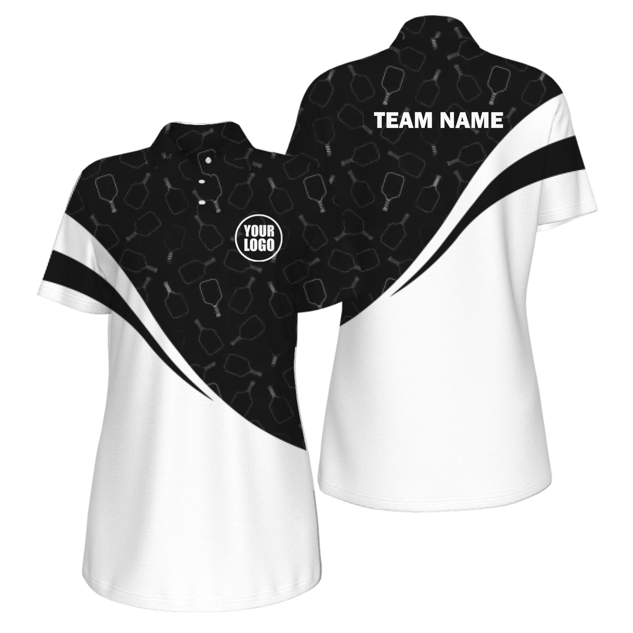 Picklewin Women's UV Protection Polo With Special Pickleball Pattern 2