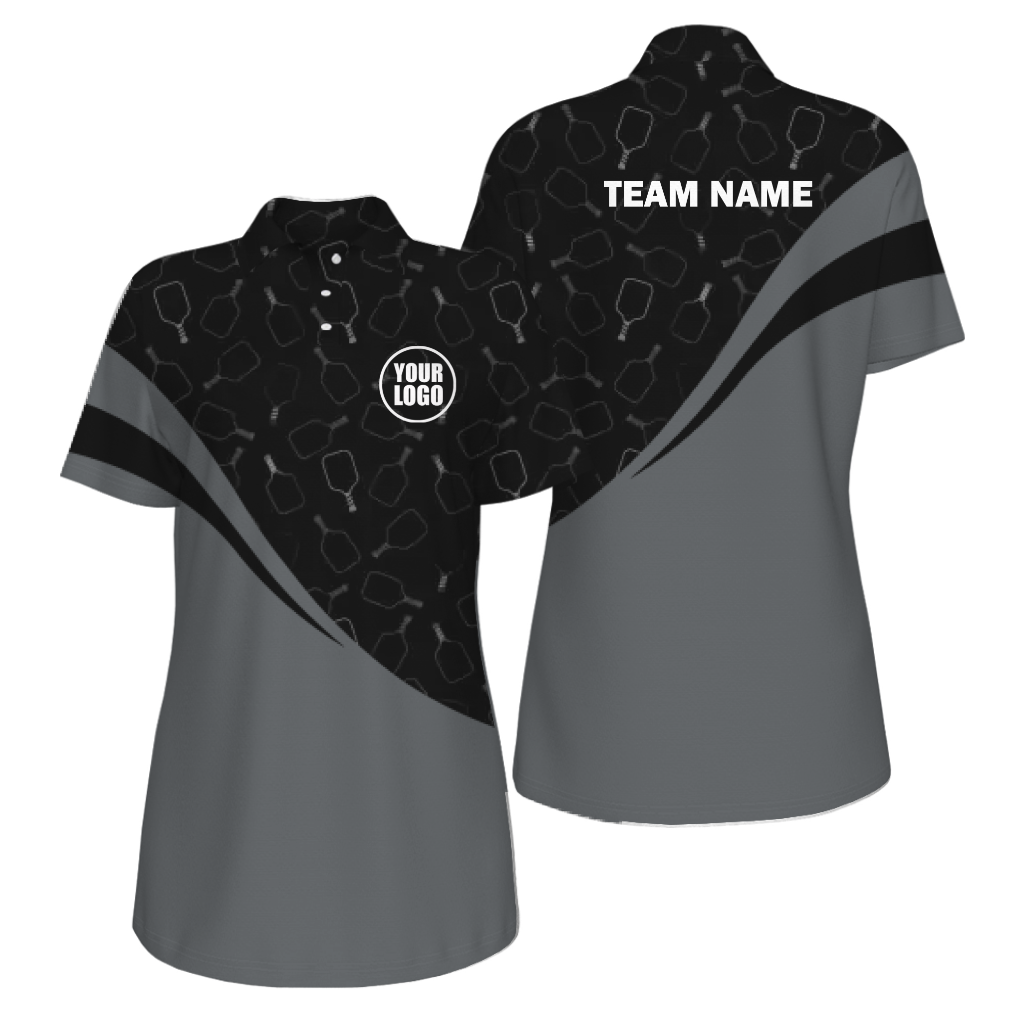 Picklewin Women's UV Protection Polo With Special Pickleball Pattern 12