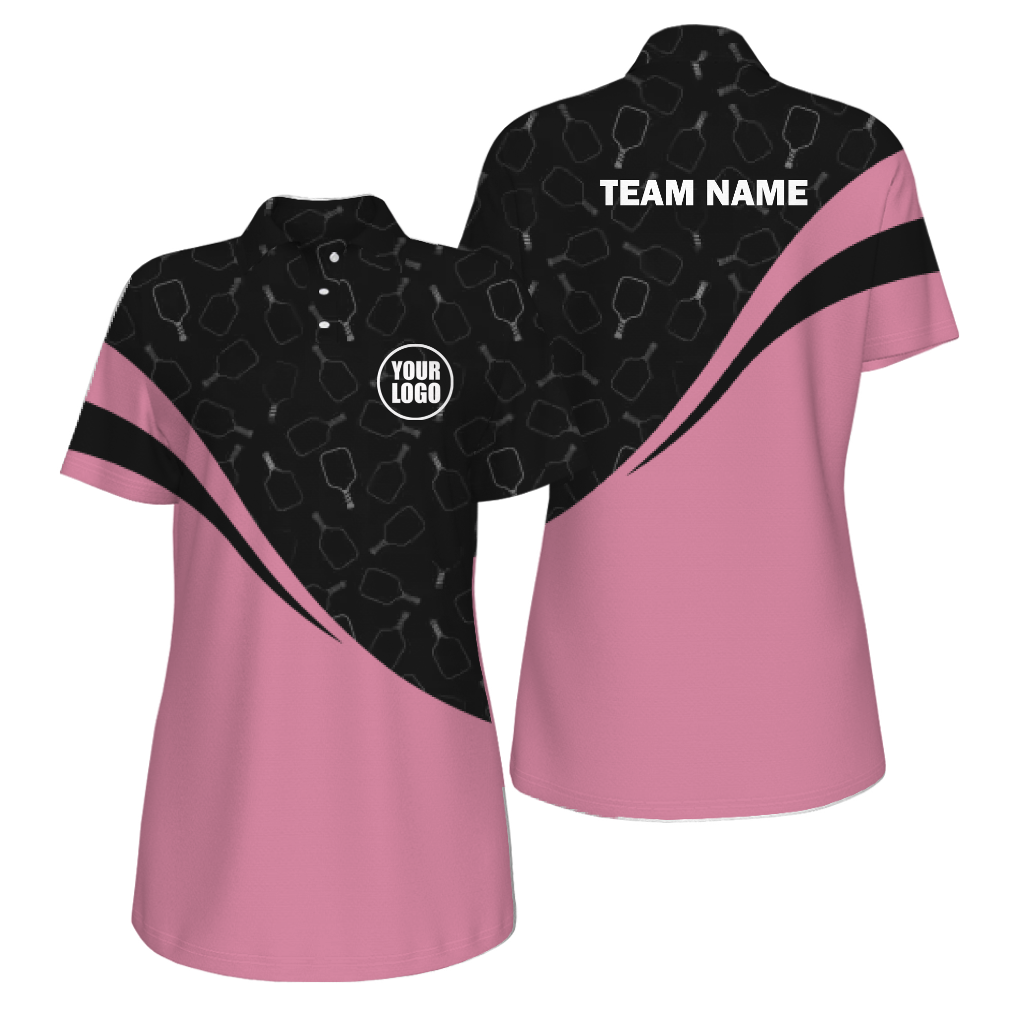 Picklewin Women's UV Protection Polo With Special Pickleball Pattern 4