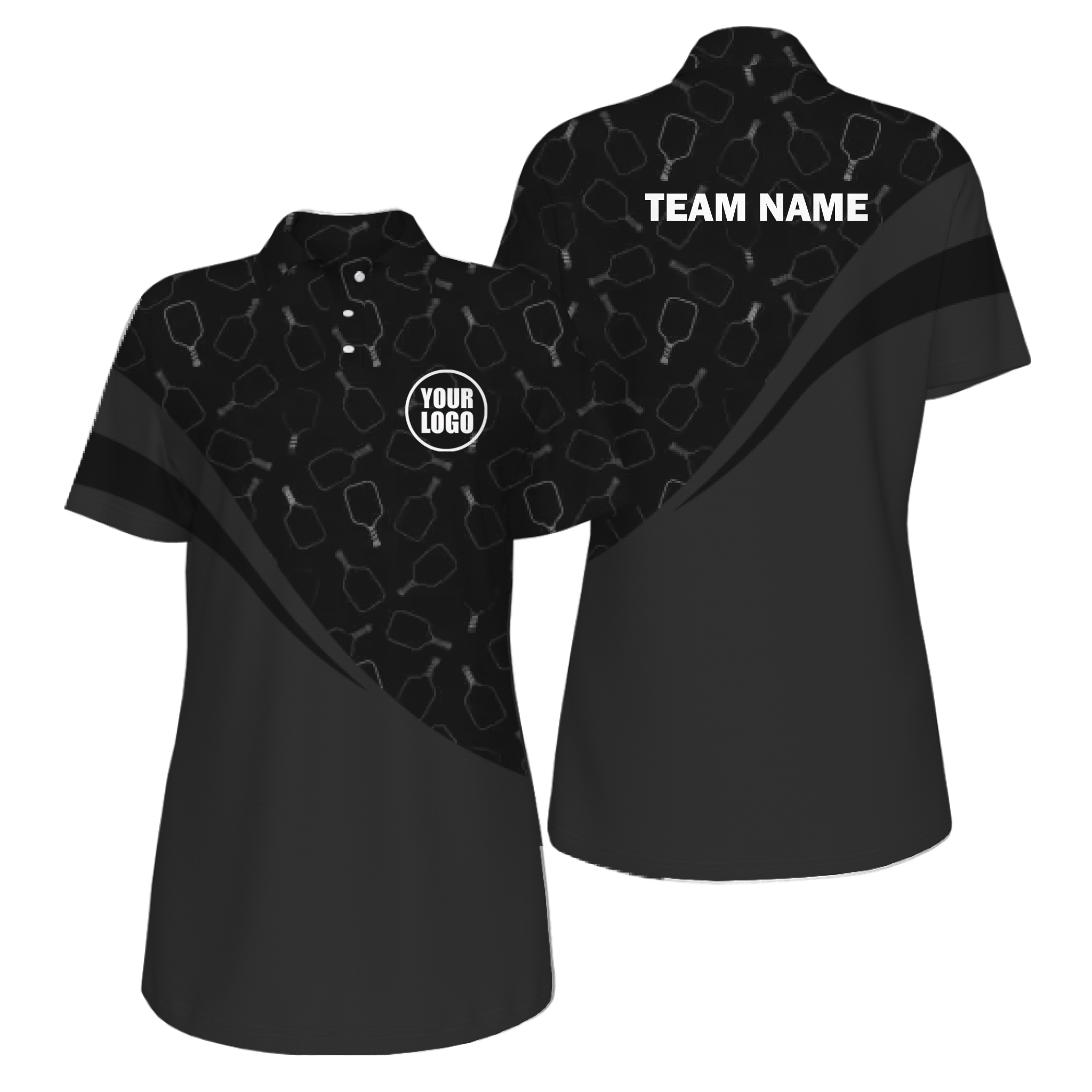 Picklewin Women's UV Protection Polo With Special Pickleball Pattern 16