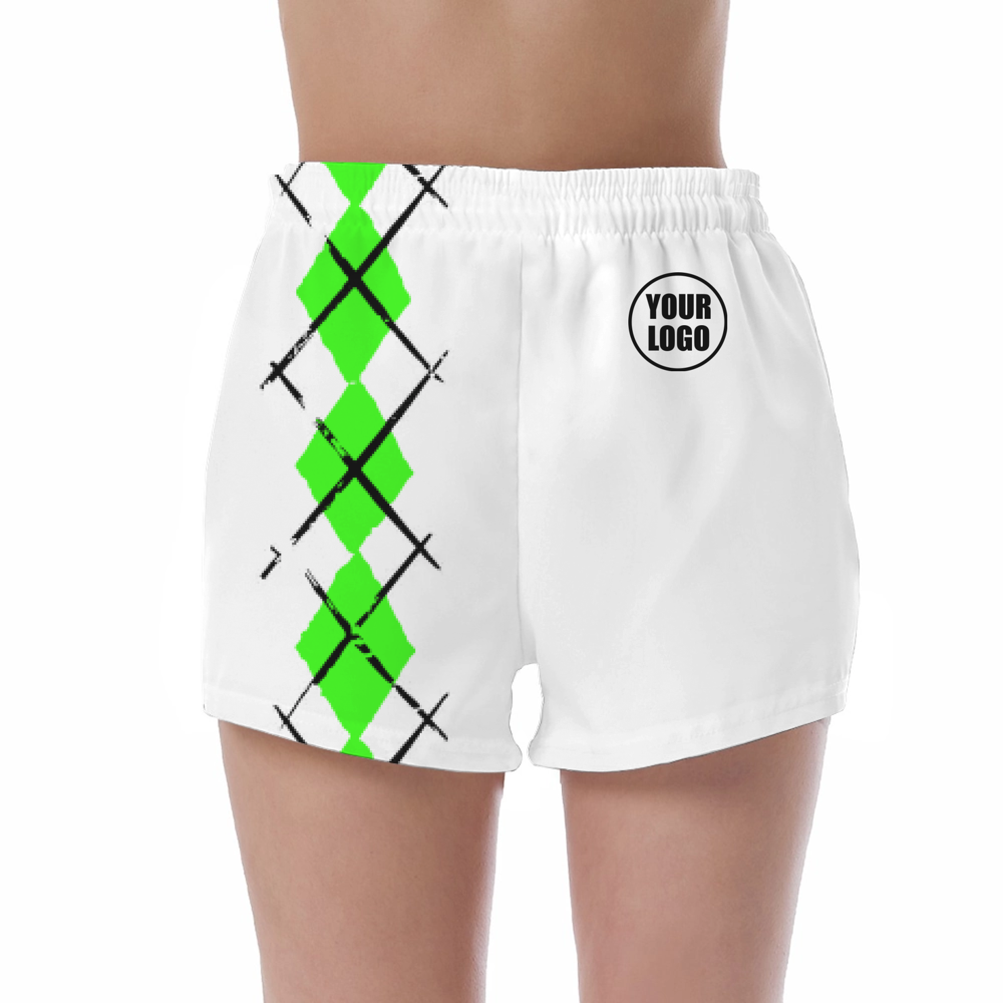 Picklewin Women's UV Protection Shorts With Simple Argyle 11