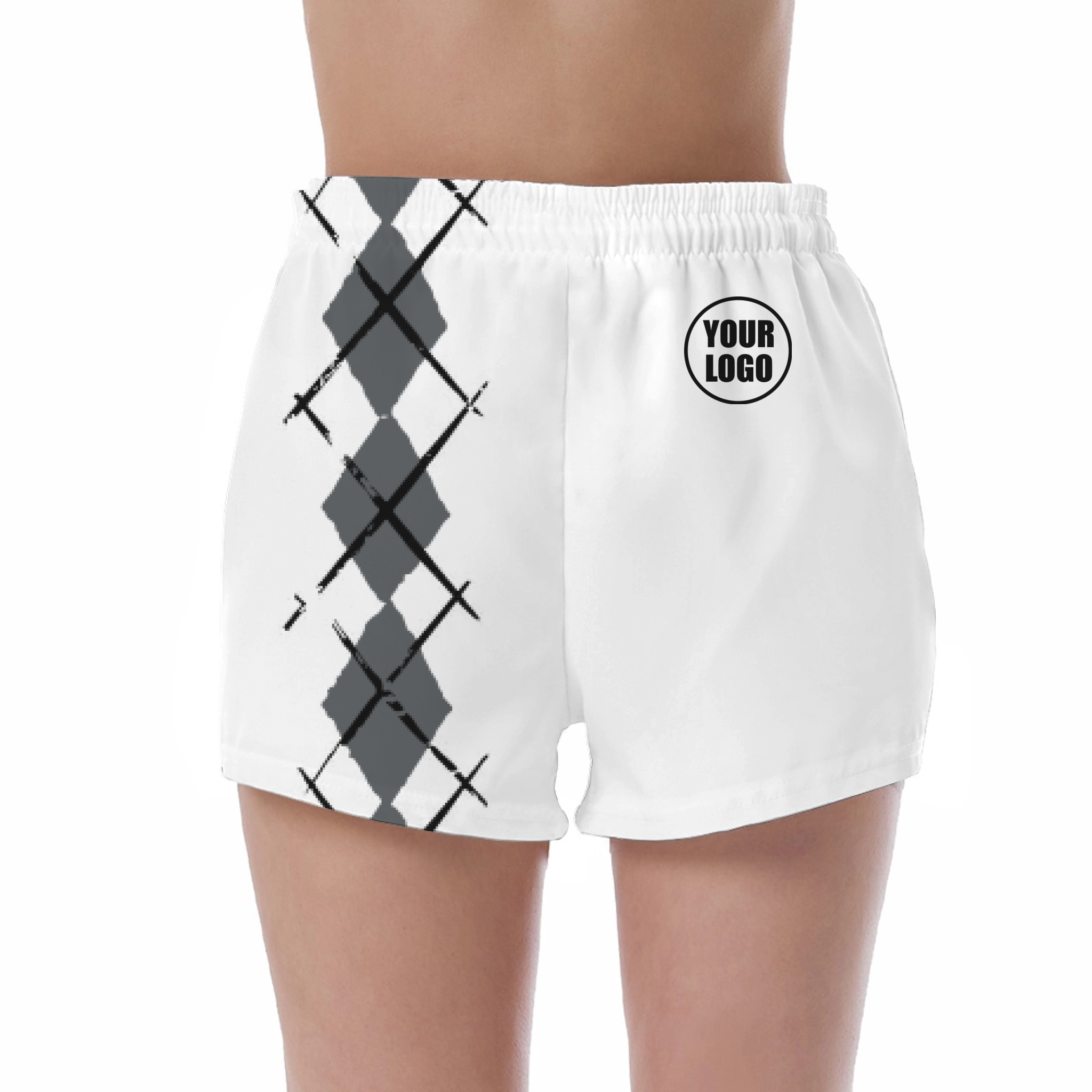 Picklewin Women's UV Protection Shorts With Simple Argyle 12