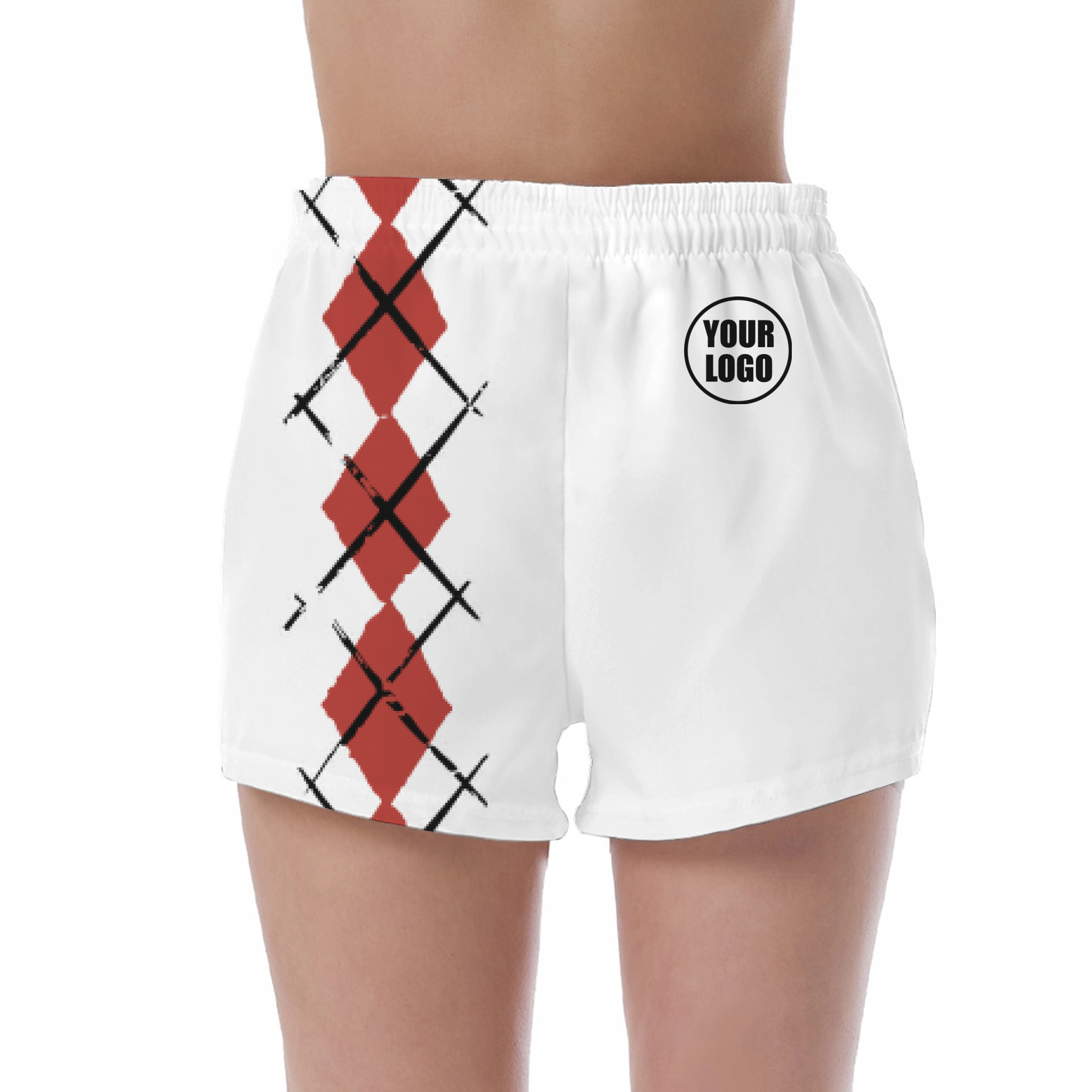 Picklewin Women's UV Protection Shorts With Simple Argyle 13