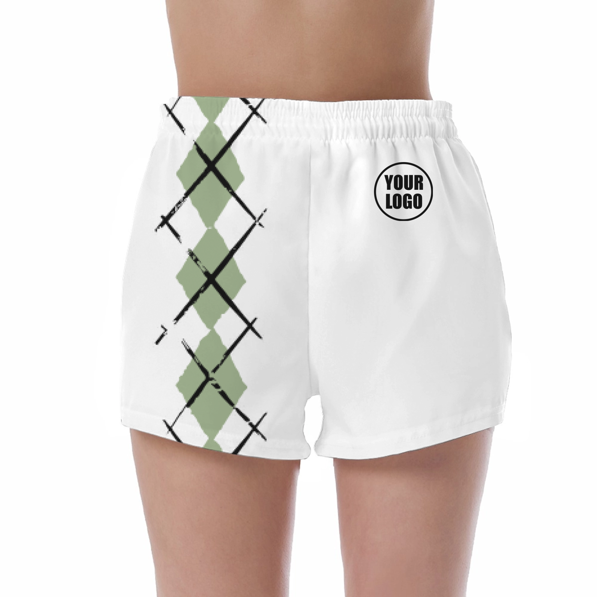 Picklewin Women's UV Protection Shorts With Simple Argyle 15