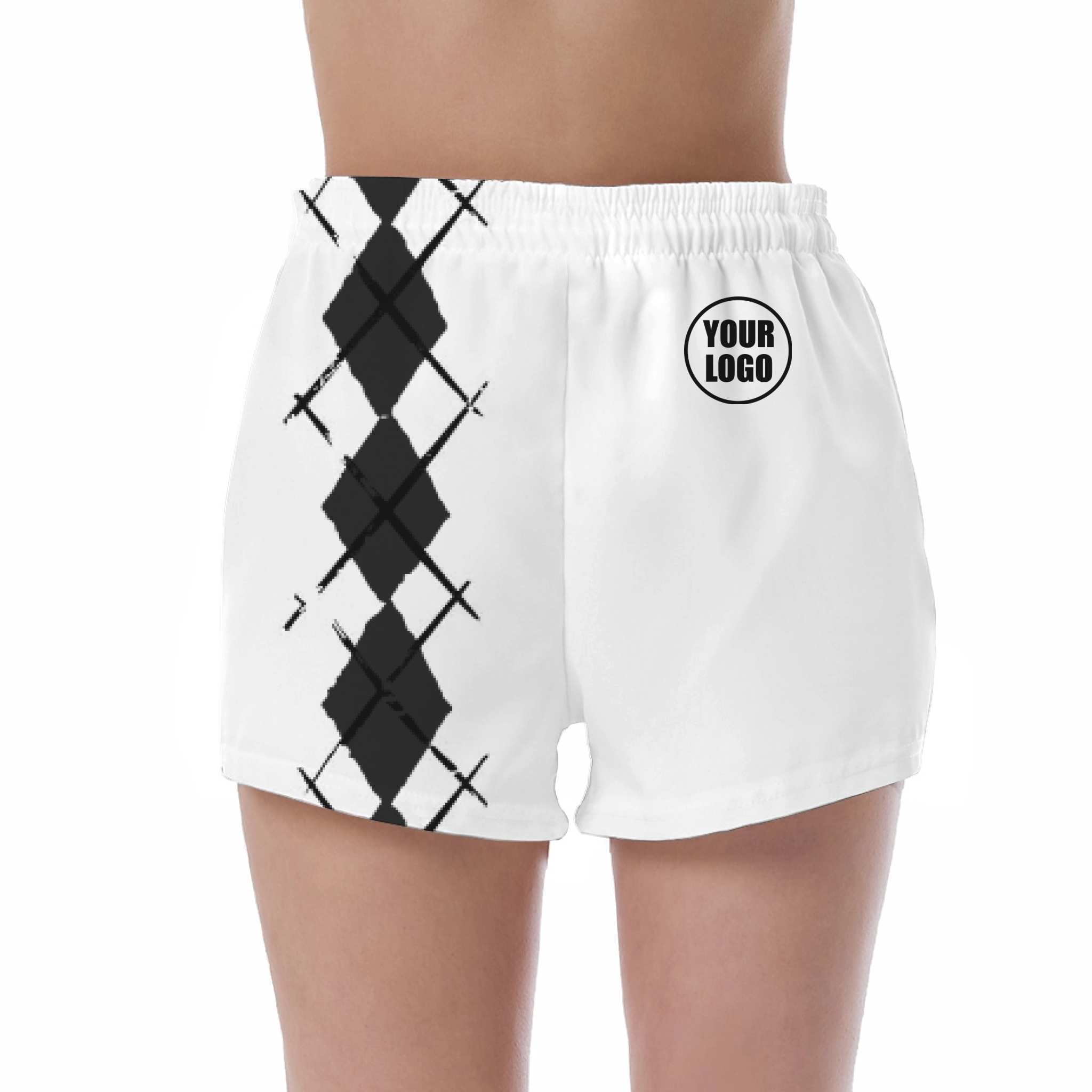 Picklewin Women's UV Protection Shorts With Simple Argyle 16