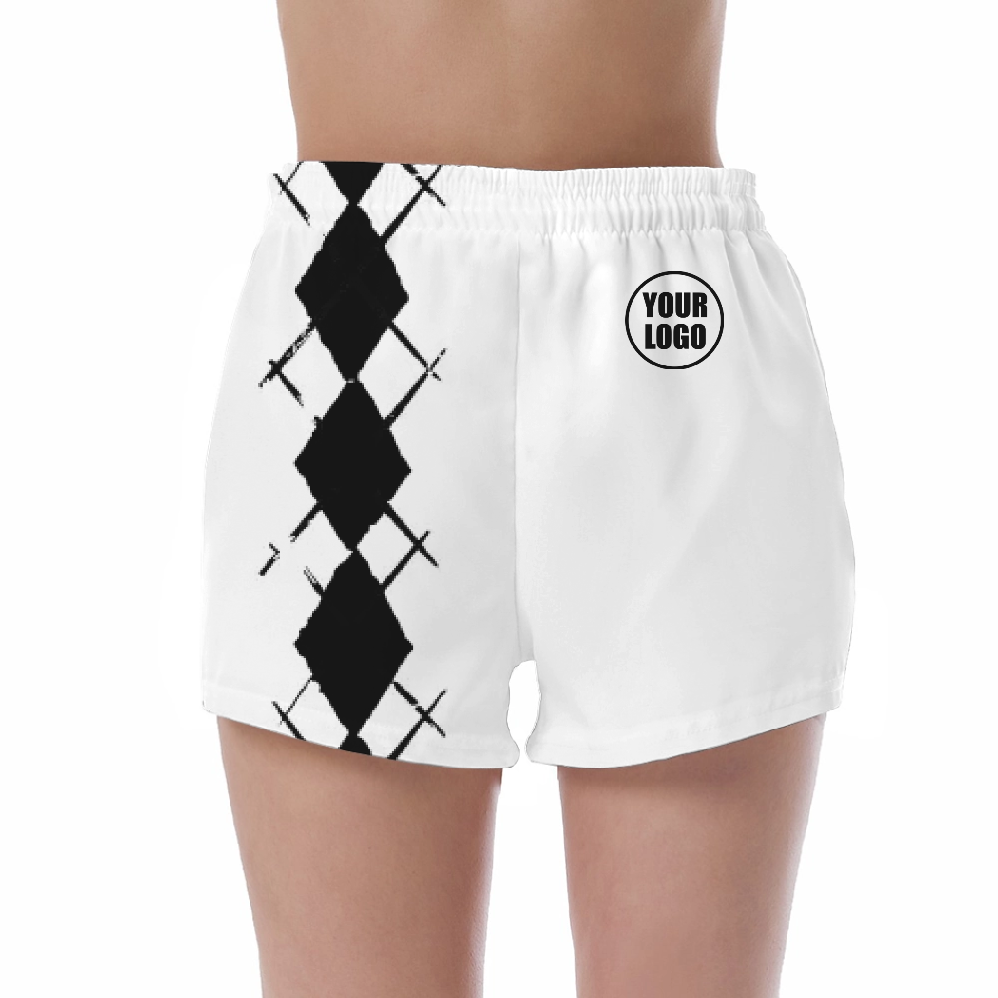 Picklewin Women's UV Protection Shorts With Simple Argyle 4