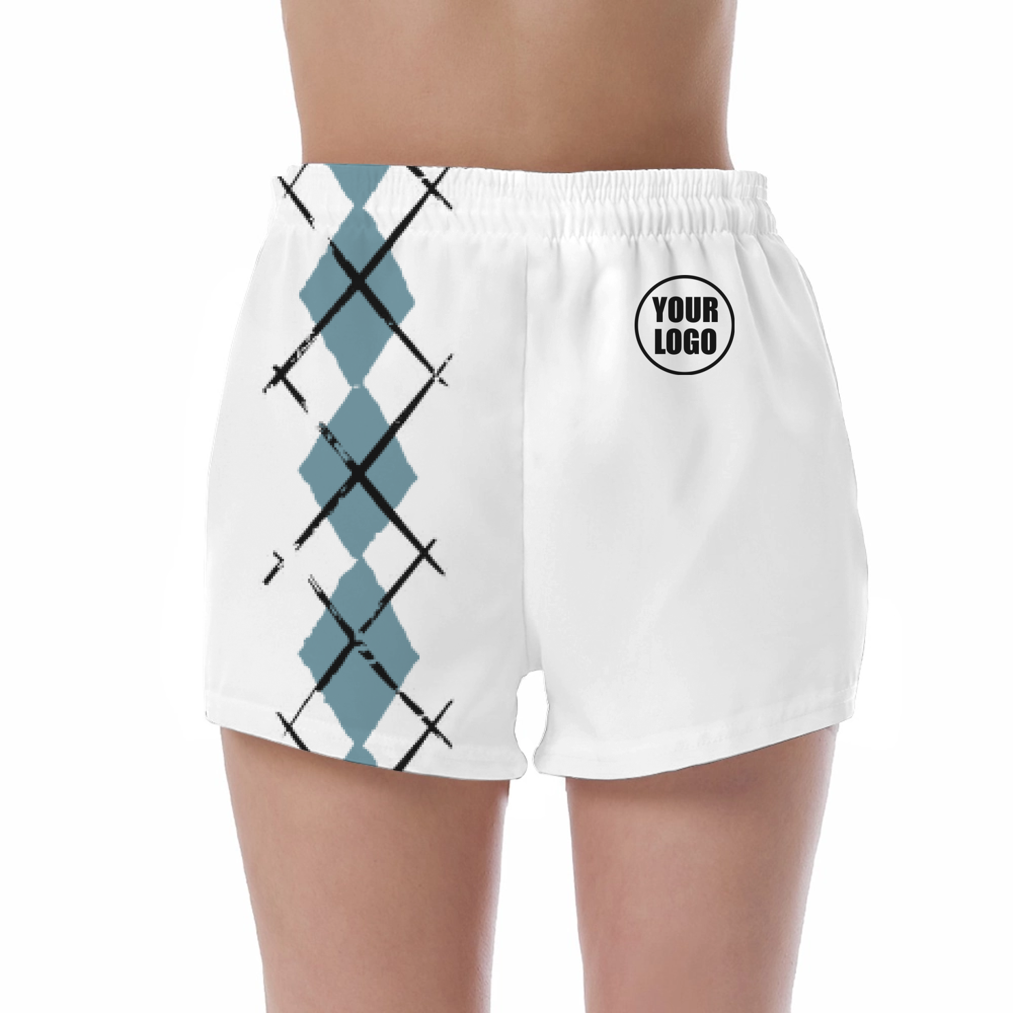 Picklewin Women's UV Protection Shorts With Simple Argyle 5