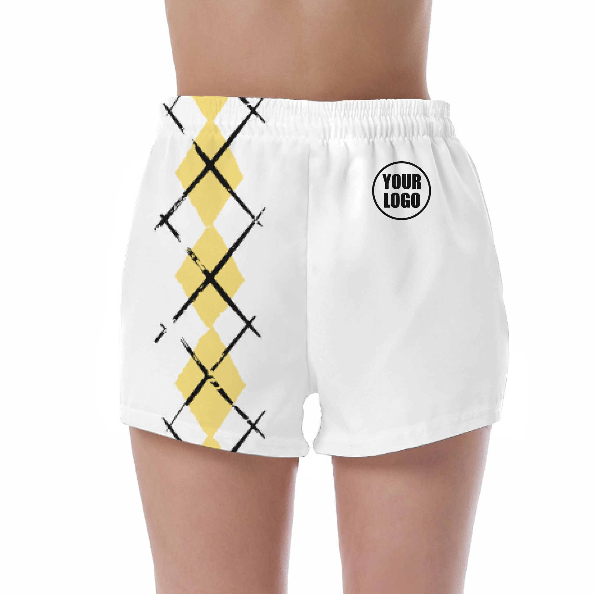 Picklewin Women's UV Protection Shorts With Simple Argyle 6