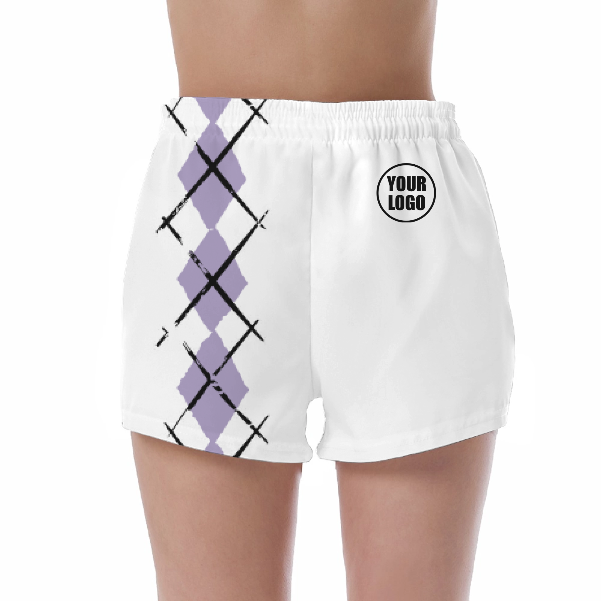 Picklewin Women's UV Protection Shorts With Simple Argyle 7