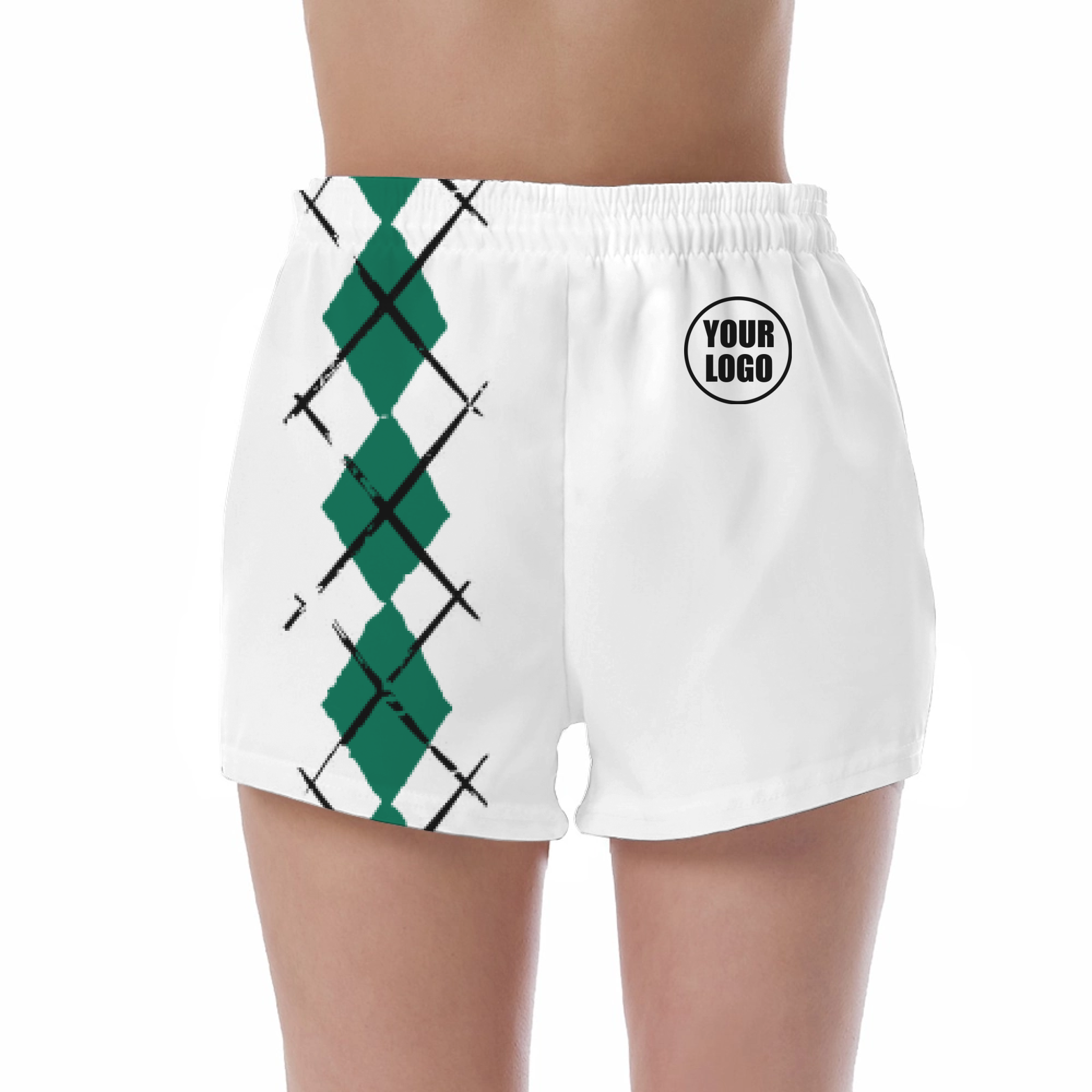 Picklewin Women's UV Protection Shorts With Simple Argyle 8