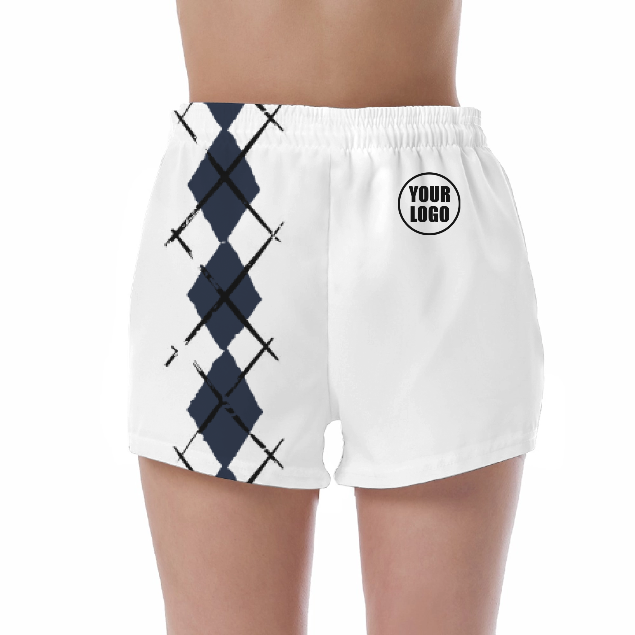 Picklewin Women's UV Protection Shorts With Simple Argyle 9